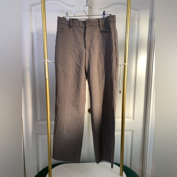 Women's 98% Wool Brown/ Multi color checkered pants - size 8P - Picture 1 of 9